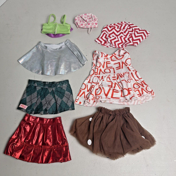 Unbranded Other - Doll 18" Clothing Lot Fits American Girl, OG, Madame - 4 Skirts 2 Hats 1 Dress